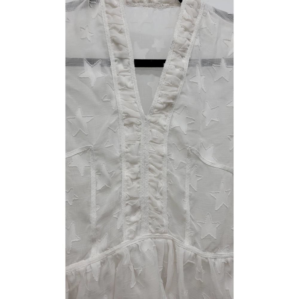 Ivory Ruffle Top Sheer Medium - Picture 2 of 6